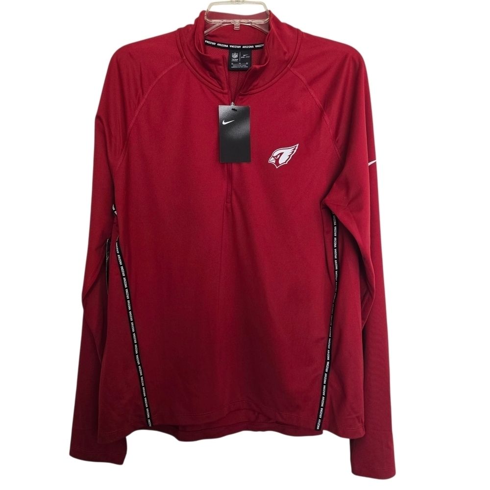 NWT Nike Slimfit Arizona Cardinals Red Dri-FIT Half-Zip Pullover